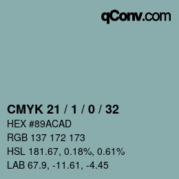 カラーコード: CMYK 21 / 1 / 0 / 32 | qconv.com