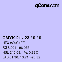 Color code: CMYK 21 / 23 / 0 / 0 | qconv.com