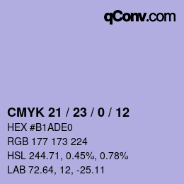 カラーコード: CMYK 21 / 23 / 0 / 12 | qconv.com