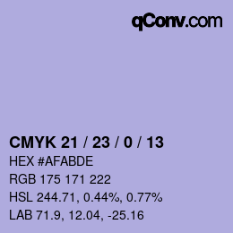 Color code: CMYK 21 / 23 / 0 / 13 | qconv.com