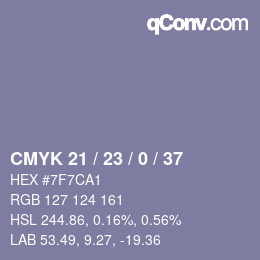 Color code: CMYK 21 / 23 / 0 / 37 | qconv.com