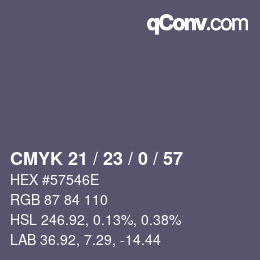 Color code: CMYK 21 / 23 / 0 / 57 | qconv.com
