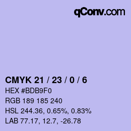 Color code: CMYK 21 / 23 / 0 / 6 | qconv.com