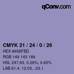 カラーコード: CMYK 21 / 24 / 0 / 26 | qconv.com