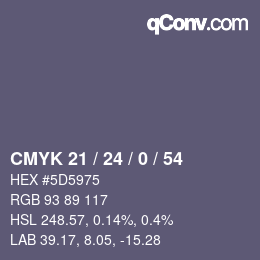 Color code: CMYK 21 / 24 / 0 / 54 | qconv.com