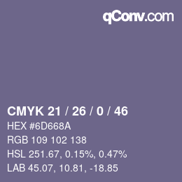 颜色代码: CMYK 21 / 26 / 0 / 46 | qconv.com