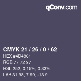 颜色代码: CMYK 21 / 26 / 0 / 62 | qconv.com