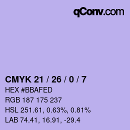 颜色代码: CMYK 21 / 26 / 0 / 7 | qconv.com