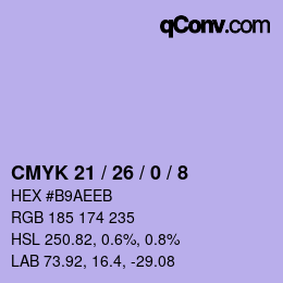 カラーコード: CMYK 21 / 26 / 0 / 8 | qconv.com