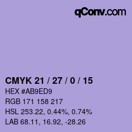 Color code: CMYK 21 / 27 / 0 / 15 | qconv.com