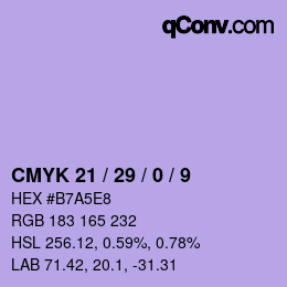 カラーコード: CMYK 21 / 29 / 0 / 9 | qconv.com