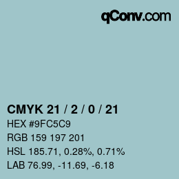 Código de color: CMYK 21 / 2 / 0 / 21 | qconv.com