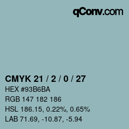 Color code: CMYK 21 / 2 / 0 / 27 | qconv.com