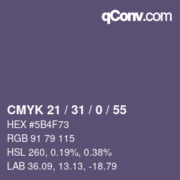 颜色代码: CMYK 21 / 31 / 0 / 55 | qconv.com