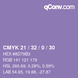 Color code: CMYK 21 / 32 / 0 / 30 | qconv.com
