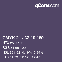 Color code: CMYK 21 / 32 / 0 / 60 | qconv.com