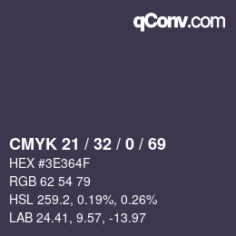 Color code: CMYK 21 / 32 / 0 / 69 | qconv.com