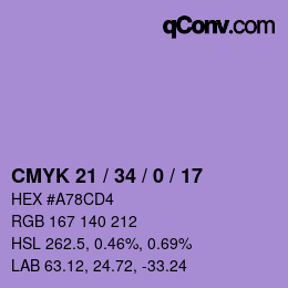 カラーコード: CMYK 21 / 34 / 0 / 17 | qconv.com