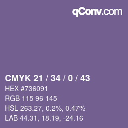 Code couleur: CMYK 21 / 34 / 0 / 43 | qconv.com
