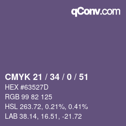 Color code: CMYK 21 / 34 / 0 / 51 | qconv.com