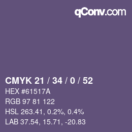 Color code: CMYK 21 / 34 / 0 / 52 | qconv.com