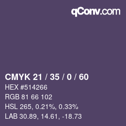 Color code: CMYK 21 / 35 / 0 / 60 | qconv.com