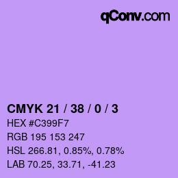 Color code: CMYK 21 / 38 / 0 / 3 | qconv.com