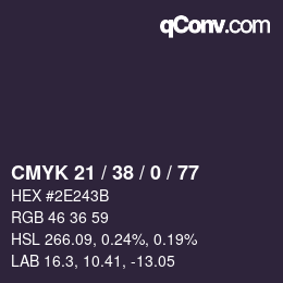 Color code: CMYK 21 / 38 / 0 / 77 | qconv.com