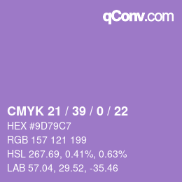 颜色代码: CMYK 21 / 39 / 0 / 22 | qconv.com