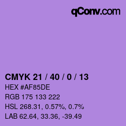 颜色代码: CMYK 21 / 40 / 0 / 13 | qconv.com
