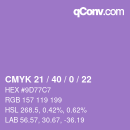颜色代码: CMYK 21 / 40 / 0 / 22 | qconv.com