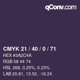 颜色代码: CMYK 21 / 40 / 0 / 71 | qconv.com