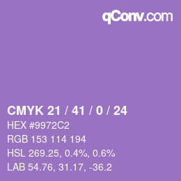 Color code: CMYK 21 / 41 / 0 / 24 | qconv.com