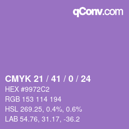 Código de color: CMYK 21 / 41 / 0 / 24 | qconv.com