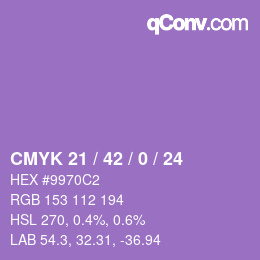 Código de color: CMYK 21 / 42 / 0 / 24 | qconv.com