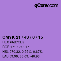 カラーコード: CMYK 21 / 43 / 0 / 15 | qconv.com