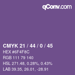 Color code: CMYK 21 / 44 / 0 / 45 | qconv.com