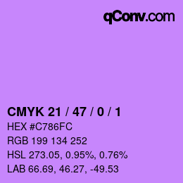 Color code: CMYK 21 / 47 / 0 / 1 | qconv.com