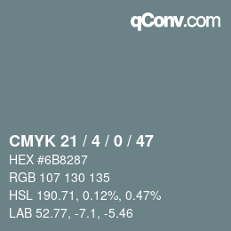 颜色代码: CMYK 21 / 4 / 0 / 47 | qconv.com