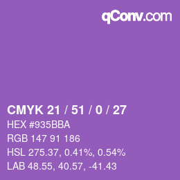カラーコード: CMYK 21 / 51 / 0 / 27 | qconv.com