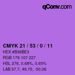 カラーコード: CMYK 21 / 53 / 0 / 11 | qconv.com