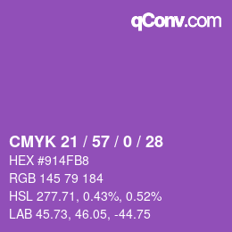 カラーコード: CMYK 21 / 57 / 0 / 28 | qconv.com