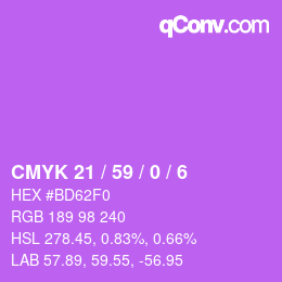 カラーコード: CMYK 21 / 59 / 0 / 6 | qconv.com