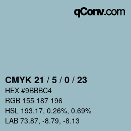 Color code: CMYK 21 / 5 / 0 / 23 | qconv.com