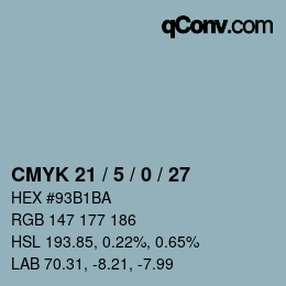 颜色代码: CMYK 21 / 5 / 0 / 27 | qconv.com