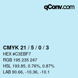 Color code: CMYK 21 / 5 / 0 / 3 | qconv.com