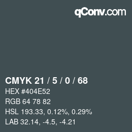 Color code: CMYK 21 / 5 / 0 / 68 | qconv.com
