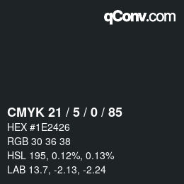 Color code: CMYK 21 / 5 / 0 / 85 | qconv.com