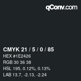 Color code: CMYK 21 / 5 / 0 / 85 | qconv.com