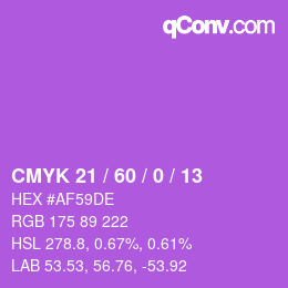 カラーコード: CMYK 21 / 60 / 0 / 13 | qconv.com